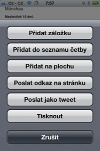 iPhone share dialog